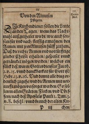 [IV. Hauptstück] Von den Almusen Pflegern