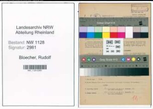 Entnazifizierung Rudolf Bloecher , geb. 08.06.1915 (Polizist)