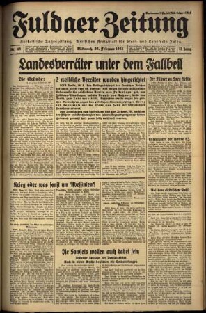 Erste Ausgabe vom Mittwoch, den 20. Februar 1935.