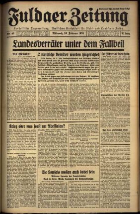 Erste Ausgabe vom Mittwoch, den 20. Februar 1935.
