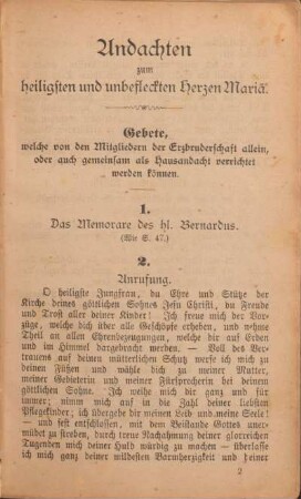 Andachten zum heiligsten und unbefleckten Herzen Mariä.