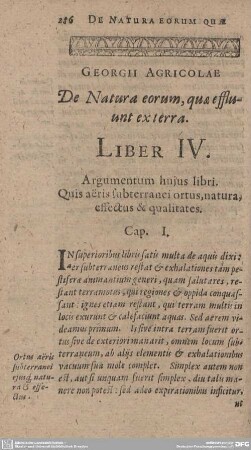 De Natura eorum, quae effluunt ex terra. Liber IV.
