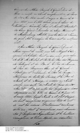 Beitritt Hessens zum Friedensvertrag mit Frankreich. (Ratifikation Akzeptation Portugals, paraphiert)