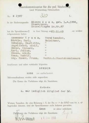 Konz, Dionys