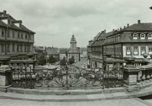 Gotha. Blick vom Schlossberg zum Rathaus über den Hauptmarkt
