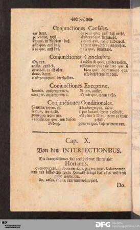 Cap. X. Von den INTERJECTIONIBUS.