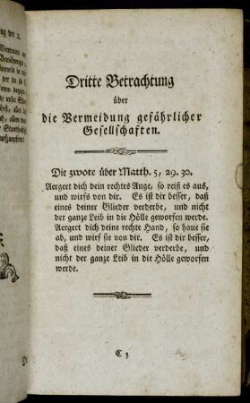 Dritte Betrachtung über die Vermeidung gefährlicher Gesellschaften.