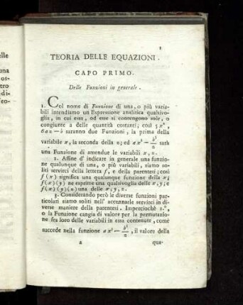 Capo Primo. Delle Funzioni in generale.