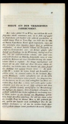 Briefe Aus Dem Vierzehnten Jahrhundert.