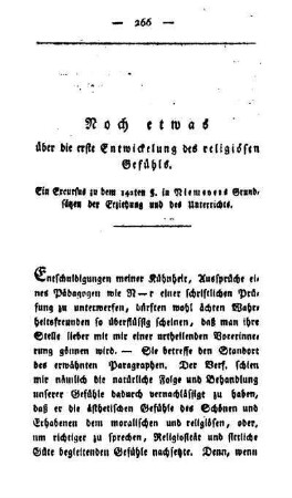 Noch etwas über die erste Entwicklung des religiösen Gefühls