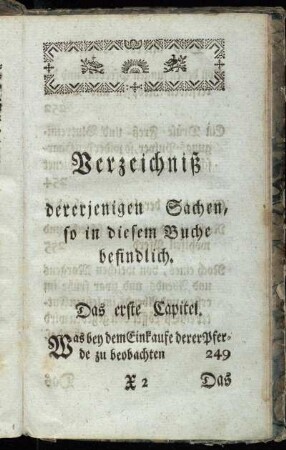 Verzeichniß dererjenigen Sachen, so in diesem Buche befindlich.