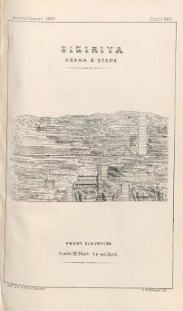 Plate XXIII. Sîgiri-Gala. Asana & Stairs. Front elevation