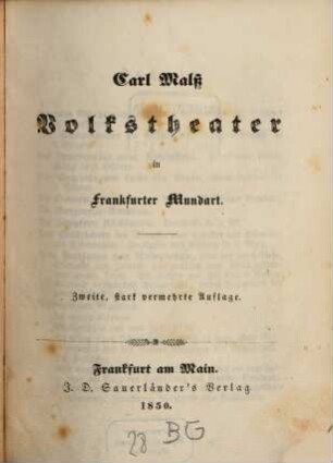 Volkstheater in Frankfurter Mundart