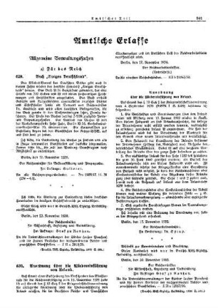 Buch "Ewiges Deutschland" : [Allgemeine Verwaltungssachen] ; [Für das Reich] ; [Amtliche Erlasse] ; [Amtlicher Teil]