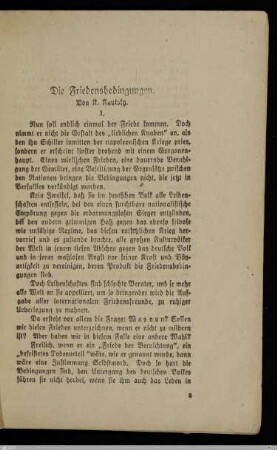 Die Friedensbedingungen