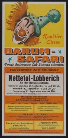 Barum-Safari - Zauberwelt im Zirkuszelt, Nettetal, 1971
