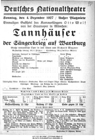 Tannhäuser und Der Sängerkrieg auf Wartburg