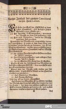 Kurtzer Innhalt des gantzen Catechismi des seel. Herrn Lutheri.