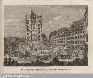 Ansicht der Ruinen der alten Kreuzkirche 1765