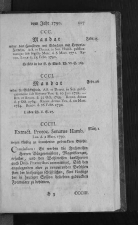 CCCII. Extract. Protoc. Senatus Hamb.