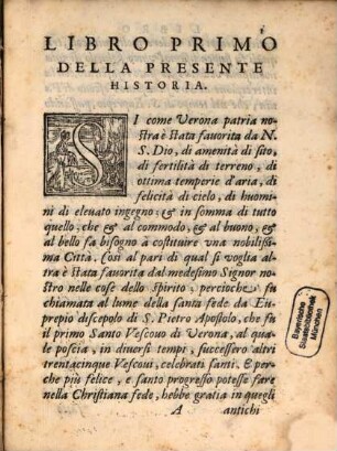 Historia della ... Imagine posta in Campagna di S. Michele ... di Verona