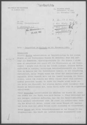 Marbach: Inspektionsbericht 1962