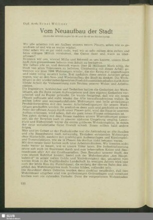 Vom Neuaufbau der Stadt