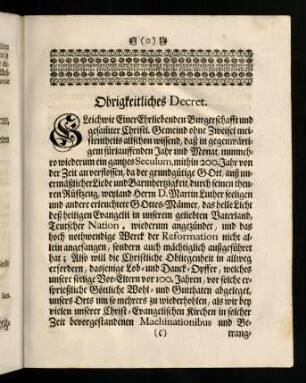 C1r-C3r, Obrigkeitliches Decret