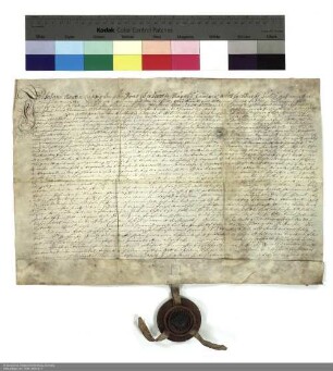 Revers Johann Martin Ludwigs von Schleifras bezüglich der Belehnung mit einem Burggut und der Mühle in Salmünster und weiteren im Einzelnen aufgeführten Lehen durch Adalbert [von Schleifras], Abt von Fulda