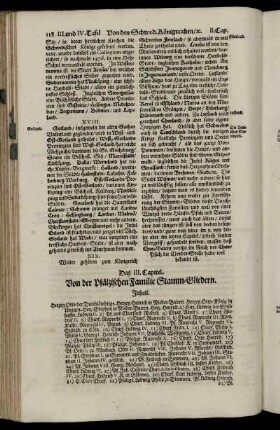 Das III. Capitel. Von der Pfälzischen Familie Stamm-Gliedern.