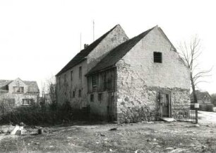 Moritzburg-Steinbach, Dorfstraße. Wohnhaus mit Stallscheune (um 1850?)