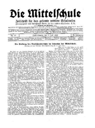Die Stellung des Deutschunterrichts im Lehrplan der Mittelschule