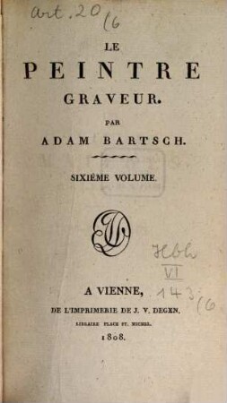 Le peintre graveur, 6. Les vieux maitres allemands ; 1