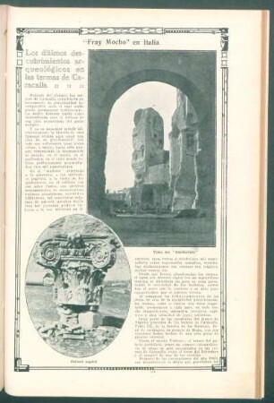 "Fray Mocho" en Italia : Los últimos descubrimientos arqueológicos en las termas de Caracalla
