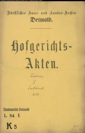 Kahren, Benedikt, Weinhändler zu Salzuflen gegen Elias Embhardt in Worms - Schuldforderung
