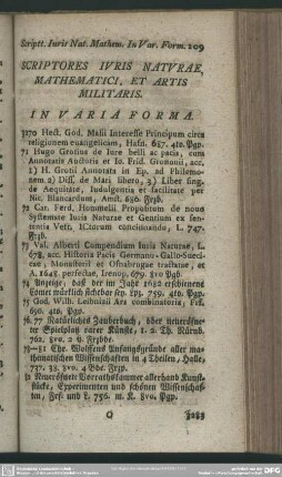 Scriptores Iuris Naturae, Mathematici, Et Artis Militaris