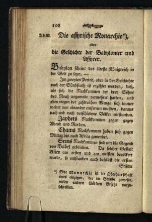 Die assyrische Monarchie, oder die Geschichte der Baylonier und Assyrer