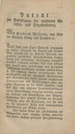 Patent zur Publikation ...
