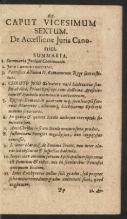 Caput Vicesimum Sextum. De Accessione Iuris Canonici