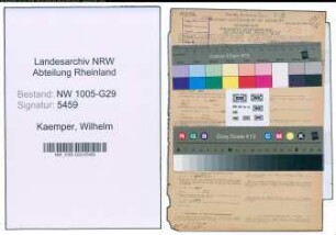 Entnazifizierung Wilhelm Kaemper , geb. 06.08.1905 (Konditor)
