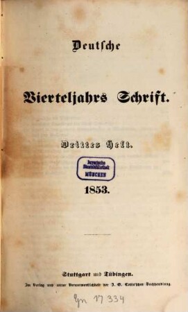 Deutsche Vierteljahrs-Schrift. 1853,3/4