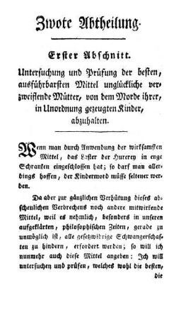 Zwote Abtheilung.