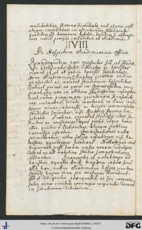 [fol. 5] De hospitium academicorum officio