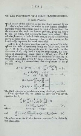 On the distortion of a solid elastic sphere.