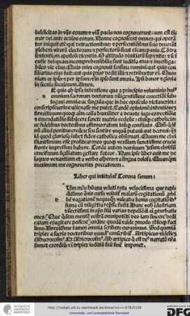 Liber qui intitulatur Corona senum.