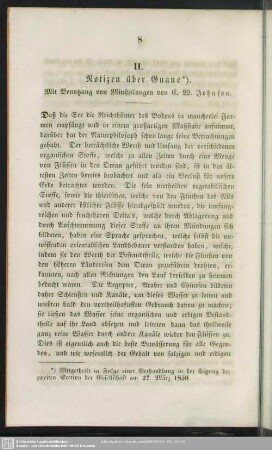 II. Notizen über Guano