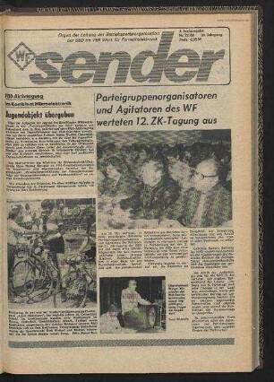 Betriebszeitung 'WF-Sender', Nr.22/1980 (2. Juniausgabe 1980)