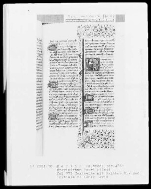 Breviarium Petri Mileti — Initiale B, darin König David, Folio 377recto