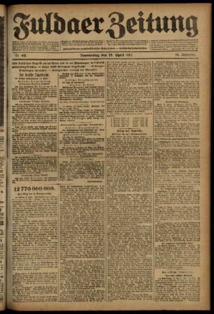 Ausgabe vom Donnerstag, den 19. April 1917.