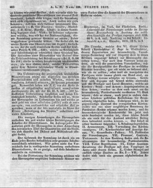 Bege, K. F.: Uebersicht der Verordnungen, welche im Herzogthume Braunschweig in Ansehung der weltlichen Geschäfte der Prediger ergangen sind [Hauptwerk und Nachtrag]. Helmstädt: Fleckeisen 1835